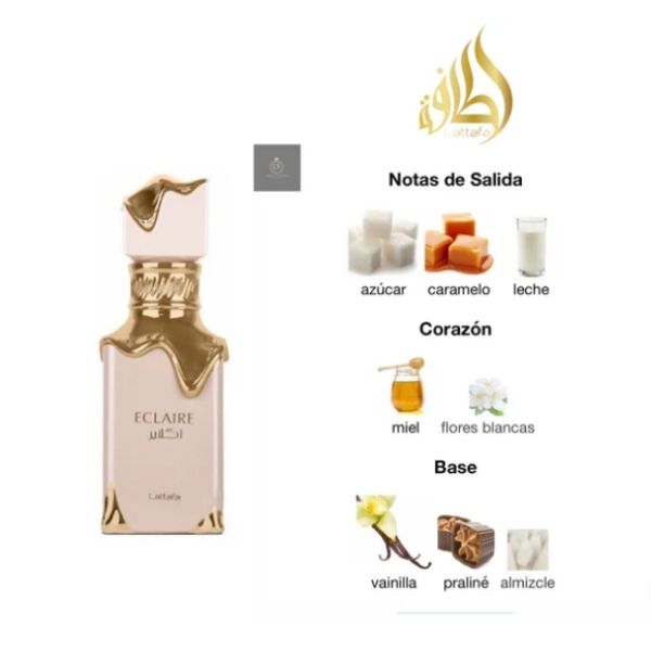 Éclaire Lattafa 100ML: Perfume Árabe Original Unisex Dulce y Duradero