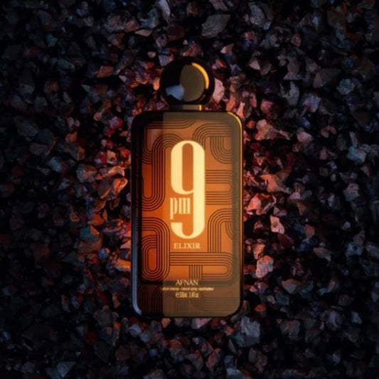 9PM Elixir Afnan 100ML – Perfume Unisex Oriental Especiado con Cardamomo, Cuero y Vainilla