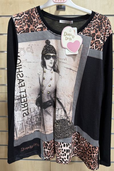 Camiseta Fashion Animal Print – Estilo Urbano Mujer Manga Larga