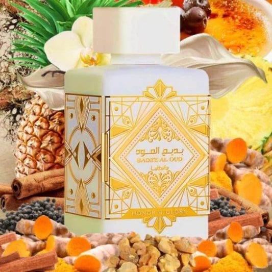 Bade’e Al Oud Honor & Glory de Lattafa 100ml – Perfume Unisex Intenso y Especiado