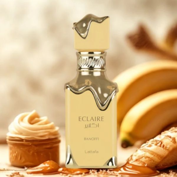 Eclaire Banoffi Lattafa 100ML – Perfume Unisex Floral Gourmand con Plátano, Vainilla y Praliné