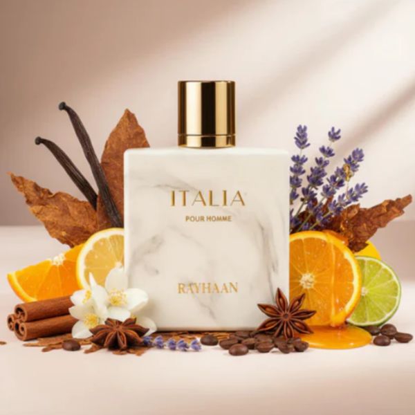 Rayhaan Italia 100ML – Perfume Masculino Oriental Amaderado | Elegante, Cálido y Sofisticado