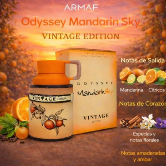 Odyssey Mandarin Sky Vintage Edition ARMAF 100ML – Perfume Unisex Oriental Especiado | Cítrico, Cálido y Sofisticado