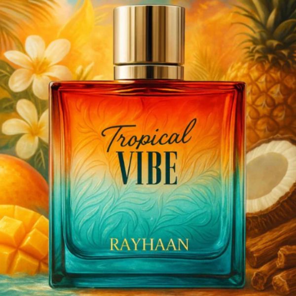 Rayhaan Tropical Vibe 100ML – Perfume Unisex Tropical | Mango, Coco y Maderas Cremosas
