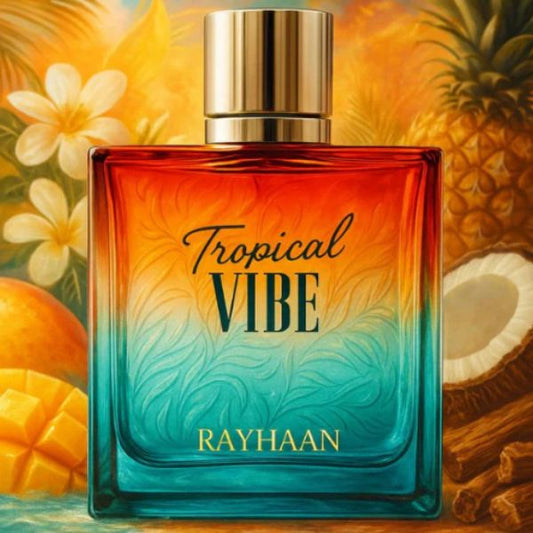 Rayhaan Tropical Vibe 100ML – Perfume Unisex Tropical | Mango, Coco y Maderas Cremosas