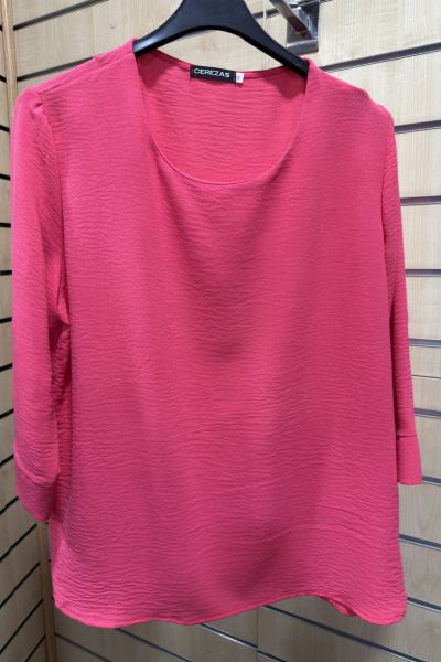 Blusa Fucsia Básica Fluida – Mujer Casual Elegante