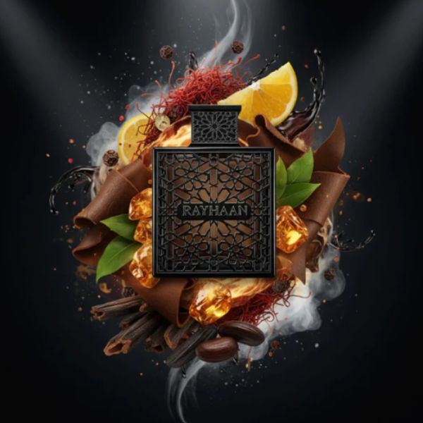 Rayhaan Obsidian 100ML – Perfume Masculino Oriental Elegante | Iris, Cuero y Oud Sofisticado
