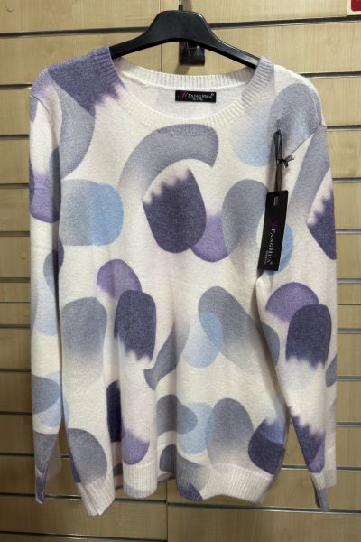 Jersey Estampado Abstracto Pastel – Punto Suave Casual Mujer