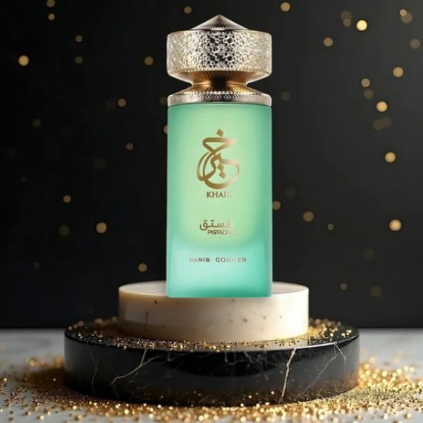 Khair Pistachio de Paris Corner 100ML: Perfume Árabe Unisex Dulce y Elegante con Notas de Pistacho