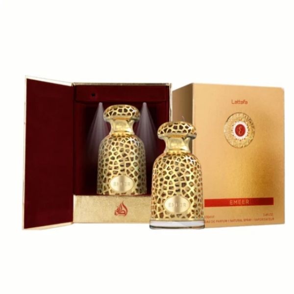 Emeer Lattafa Perfumes 100ML – Perfume Unisex Amaderado Aromático con Toques Cítricos y Especiados