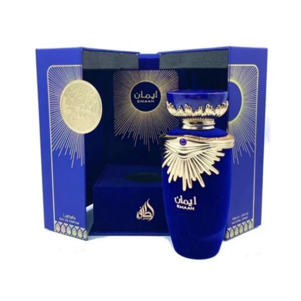 Lattafa Emaan - Perfume Árabe Unisex 100 ml con Notas Frescas, Florales y Cálidas