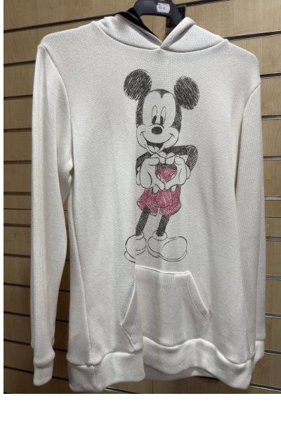Sudadera Mickey Mouse Blanca – Hoodie Casual Disney Unisex