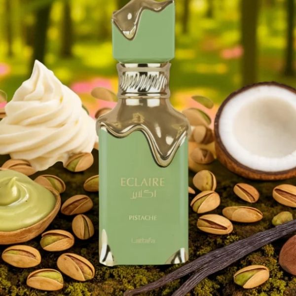 Eclaire Pistache Lattafa 100ML – Perfume Unisex Oriental Vainilla con Pistacho, Coco y VainillaEclaire Pistache Lattafa 100ML – Perfume Unisex Oriental Vainilla con Pistacho, Coco y Vainilla