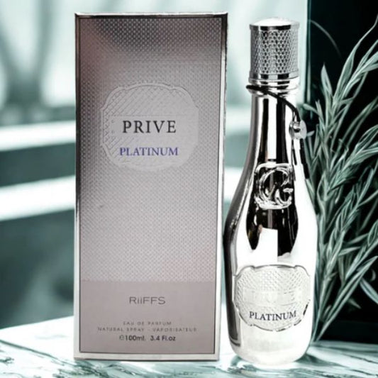 Prive Platinum Riiffs Perfumes 100ML – Perfume Unisex Fresco y Elegante con Bergamota, Té Verde y Ámbar