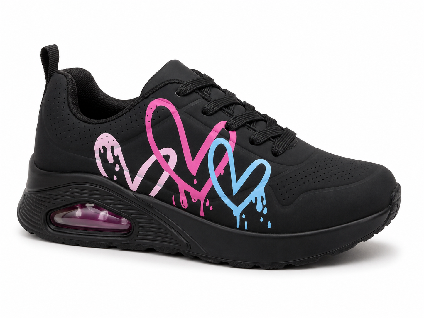 Zapatillas Plataforma Air Hearts Negras – Diseño Urbano Exclusivo